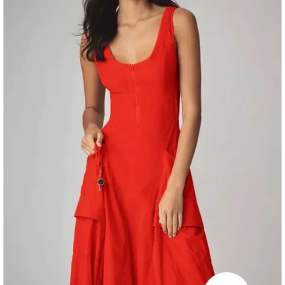 Red Bubble Hem Fastpack Dress